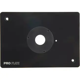 Rockler universele freesinzetplaat - aluminium - met inzetring Ø38/102 mm - 21,0 × 29,8 cm, 6 mm dik - blank - voor freestafel