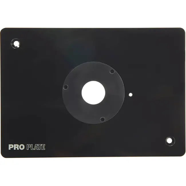 Rockler universele freesinzetplaat - aluminium - met inzetring Ø38/102 mm - 21,0 × 29,8 cm, 6 mm dik - blank - voor freestafel