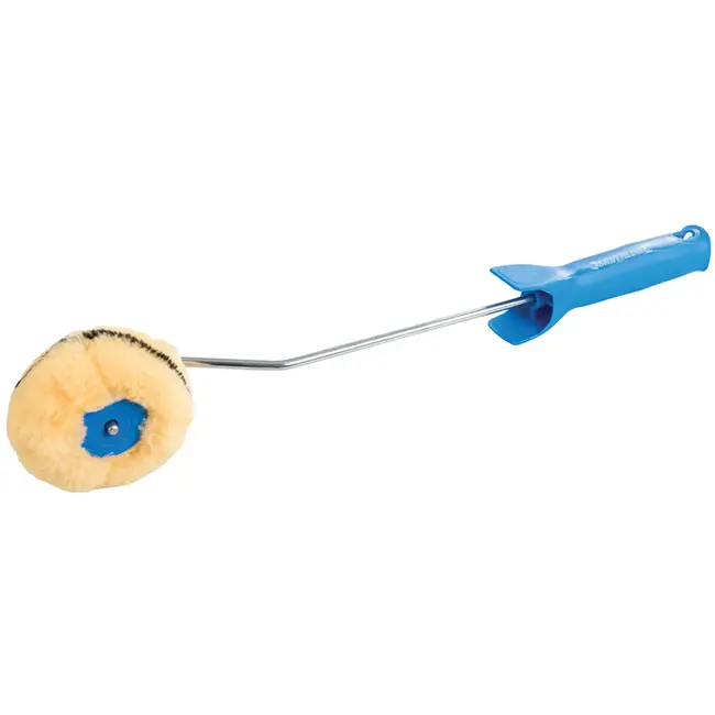 Silverline verfroller hoekmodel - acryl - pluis 12 mm - wit - lang handvat - strakke afwerking in binnenhoeken en rond leidingen