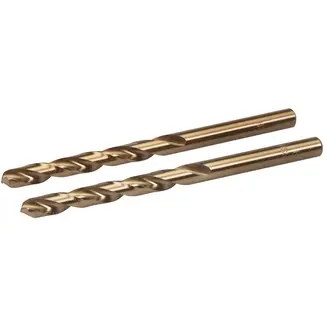 Silverline kobalt metaalboren - snelstaal M35 - 135 graden splitpunt - 8×117 mm - barnsteenkleurig - 2 stuks - voor rvs en staal