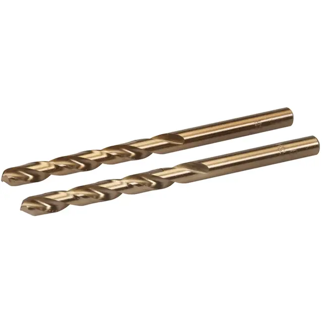 Silverline kobalt metaalboren - snelstaal M35 - 135 graden splitpunt - 8×117 mm - barnsteenkleurig - 2 stuks - voor rvs en staal