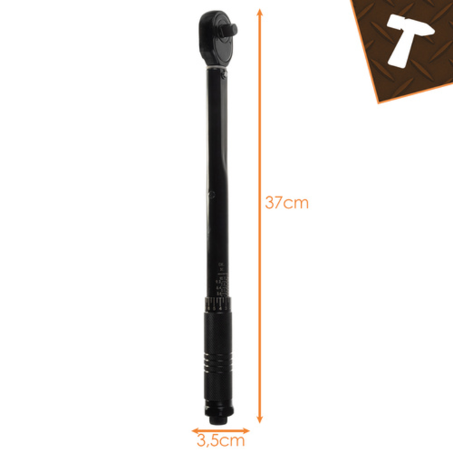 Bigstren 3/8 Momentsleutel 7–112 Nm met Klikmechanisme Vergrendeling Kalibratiecertificaat en Opbergkoffer