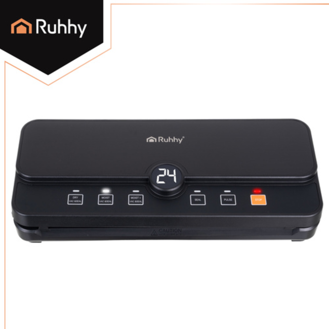 Ruhhy Vacuümmachine met snijder en vacuümzakken – zwart