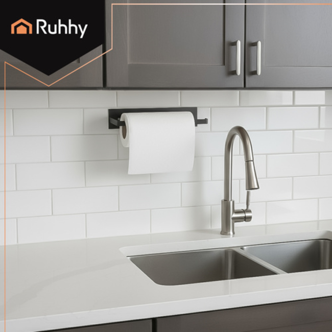 Ruhhy Keukenrolhouder met plakstrip – zonder boren te monteren