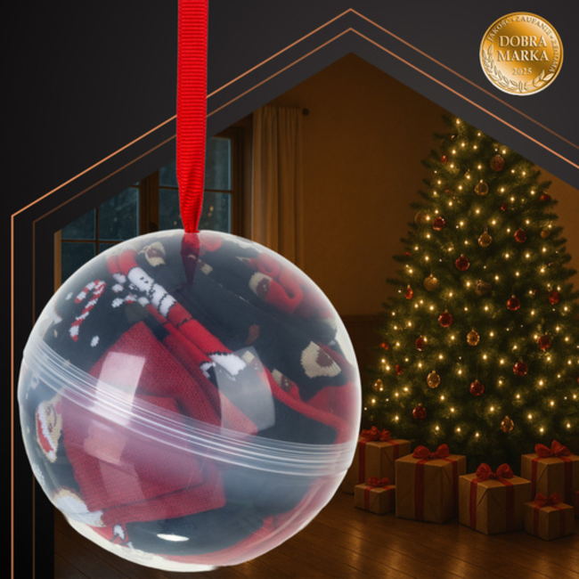 Ruhhy Kerstsokken set van 3 paar in cadeau kerstbal – maat 38-43