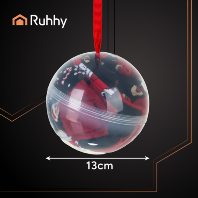 Ruhhy Kerstsokken set van 3 paar in cadeau kerstbal – maat 38-43