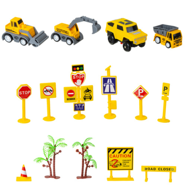 Ruhhy Bouwvoertuigen racebaan met flexibele baanonderdelen