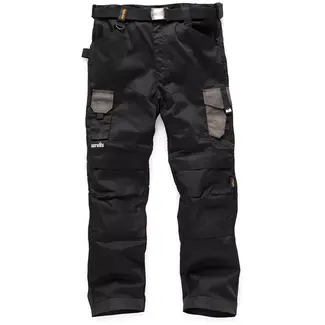 Scruffs werkbroek - polyester-katoen met stretch en verstevigd - holster- en kniezakken - maat 48 - zwart - bouw en montage