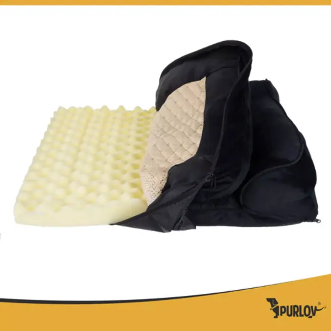 Purlov Orthopedisch hondenbed S 65x55 cm met afneembare hoes en antislipbodem – zwart design