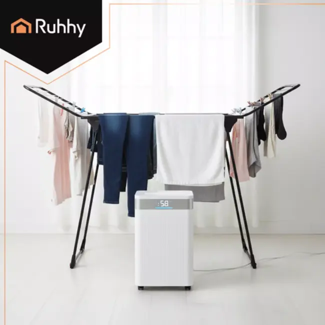 Ruhhy Slimme luchtontvochtiger Brisoo 2000 – 20L/24h capaciteit, WiFi-bediening, stille werking en 4,3L tank voor thuisgebruik