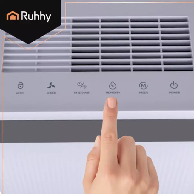 Ruhhy Slimme luchtontvochtiger Brisoo 2000 – 20L/24h capaciteit, WiFi-bediening, stille werking en 4,3L tank voor thuisgebruik