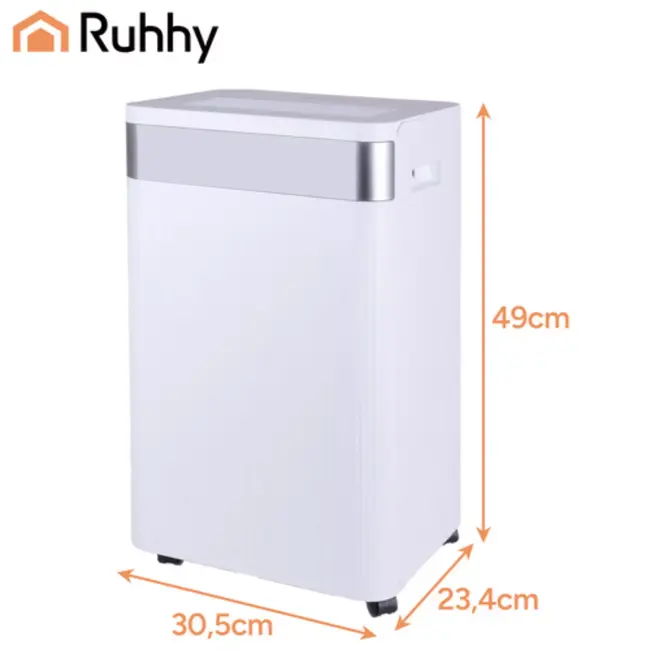 Ruhhy Slimme luchtontvochtiger Brisoo 2000 – 20L/24h capaciteit, WiFi-bediening, stille werking en 4,3L tank voor thuisgebruik