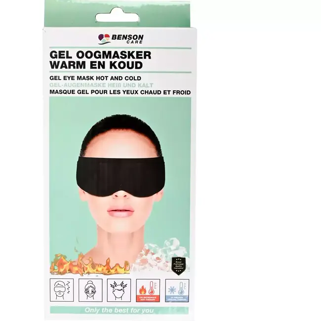Benson Gel oogmasker - Warmte en koudetherapie - Herbruikbaar en comfortabel - 21x11 cm