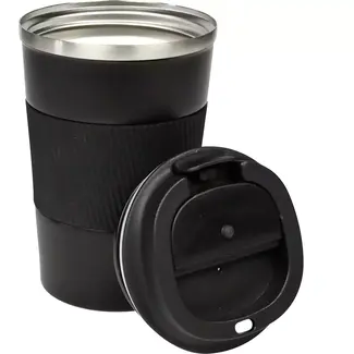 Benson Dubbelwandige reisbeker - RVS - Anti-lek - Siliconen grip - 380 ml