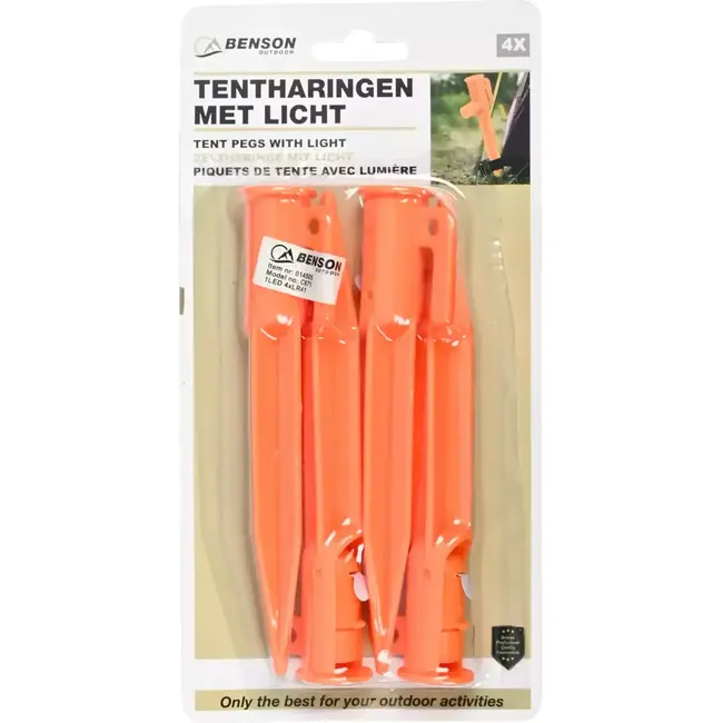 Benson Tentharingen - LED-verlichting - 4 stuks - Oranje - Veiligheid in het donker