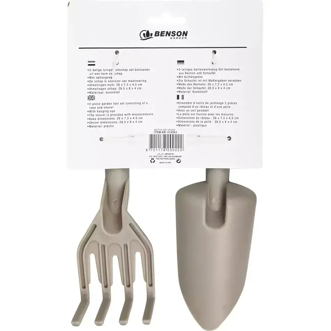 Benson Tuingereedschap set - 2-delig - kunststof - beige - met maatvoering