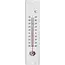 Benson Witte metalen thermometer - 30 cm - Celsius & Fahrenheit - Voor binnen en buiten - Inclusief ophangoog
