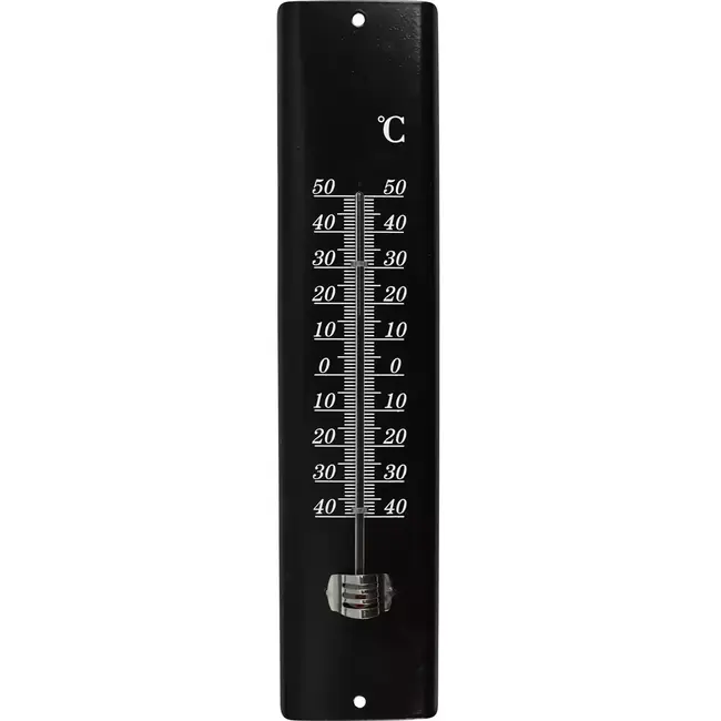 Benson Thermometer metaal zwart - 30 cm - °C & °F - voor binnen en buiten