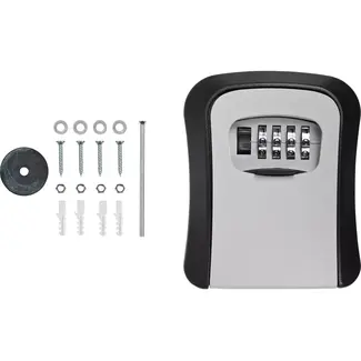 Benson Sleutelkluis met 3-cijferige code - Metaal - Zwart/Grijs - 96x40x116 mm