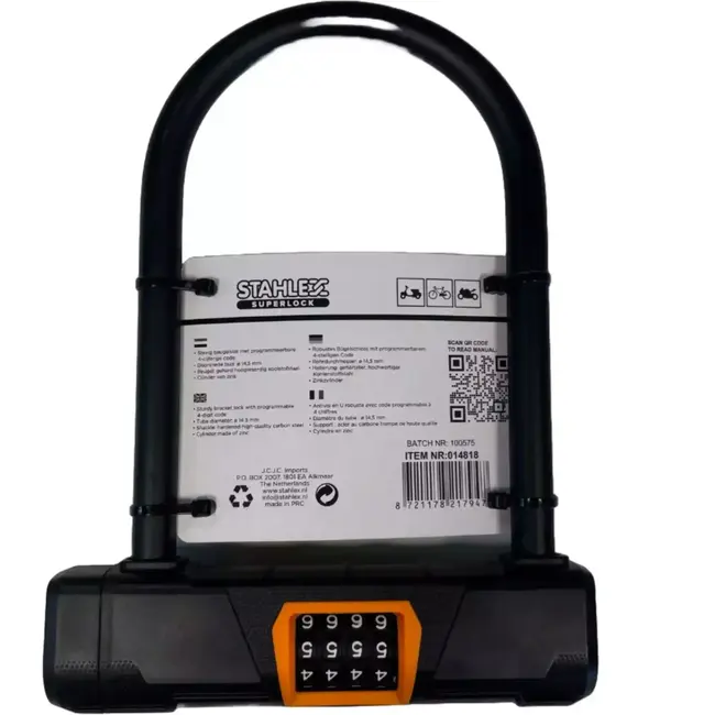 Benson Beugelslot met 4-cijferige code - Gehard koolstofstaal - 175 x 250 mm