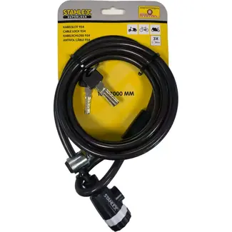 Benson Kabelslot - Extra Beveiligd - Stootvast Kunststof - 2 m - ø 10 mm - Inclusief 3 Sleutels