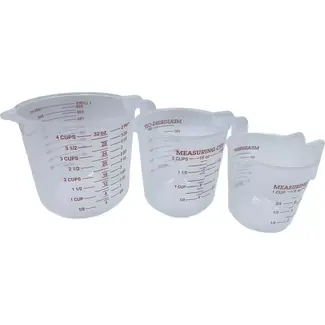 Benson Maatbeker Set - 3 Delig - Transparant - Nauwkeurige Maataanduiding - 250/500/1000 ml
