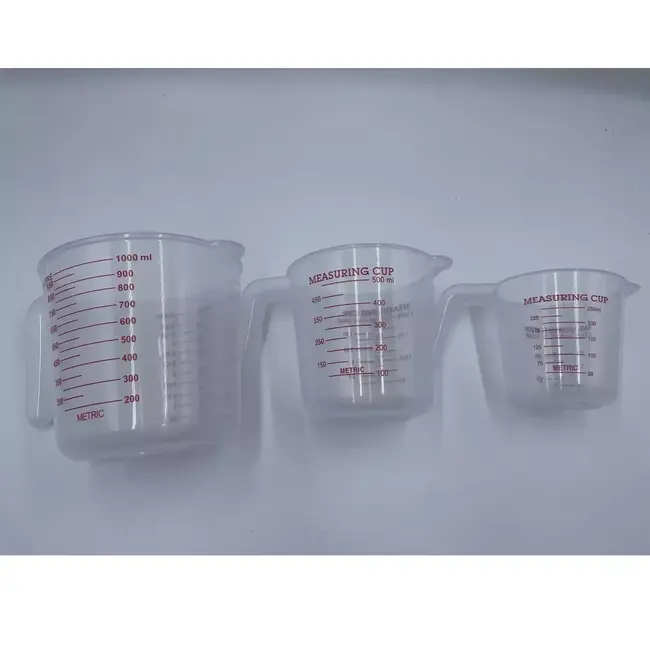 Benson Maatbeker Set - 3 Delig - Transparant - Nauwkeurige Maataanduiding - 250/500/1000 ml