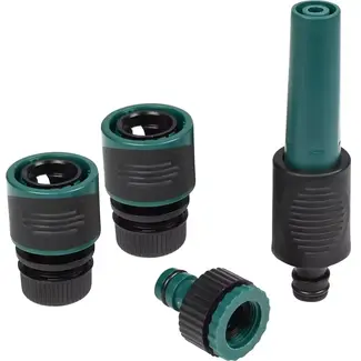 Benson Waterkoppelset 4-delig - Verstelbare sproeikop - Soft grip - Inclusief terugslagklep