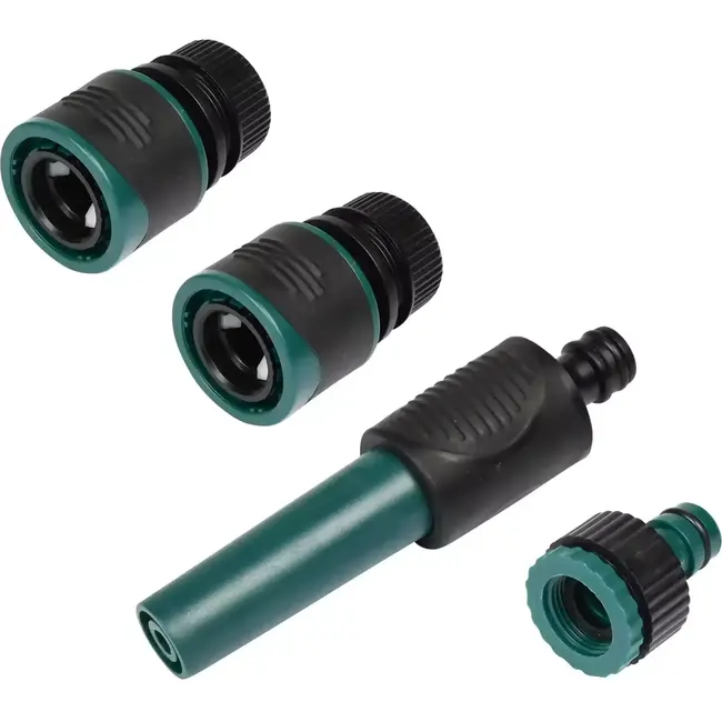 Benson Waterkoppelset 4-delig - Verstelbare sproeikop - Soft grip - Inclusief terugslagklep