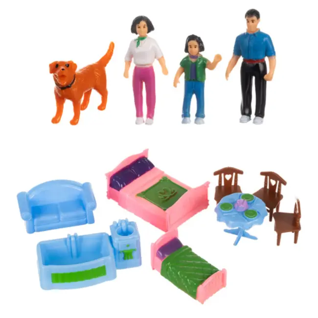 Ruhhy Kleurrijk Opvouwbaar poppenhuis met meubels – 6 kamers - draagbaar ontwerp