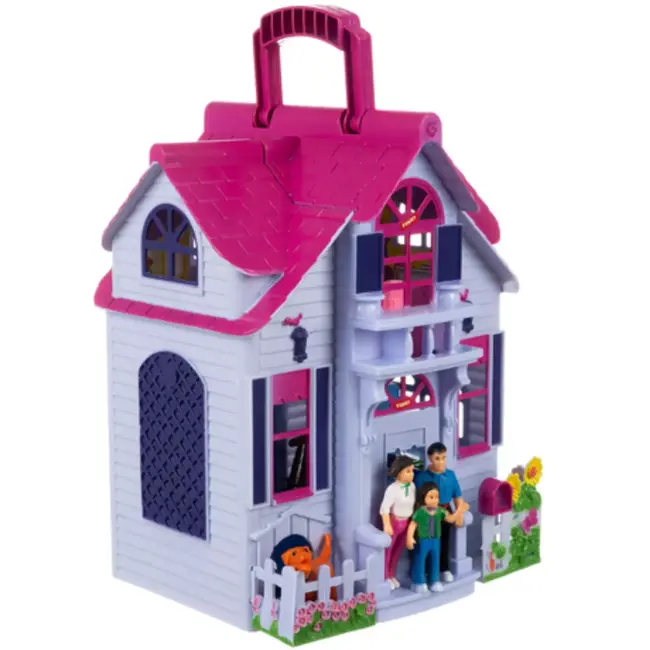 Ruhhy Kleurrijk Opvouwbaar poppenhuis met meubels – 6 kamers - draagbaar ontwerp