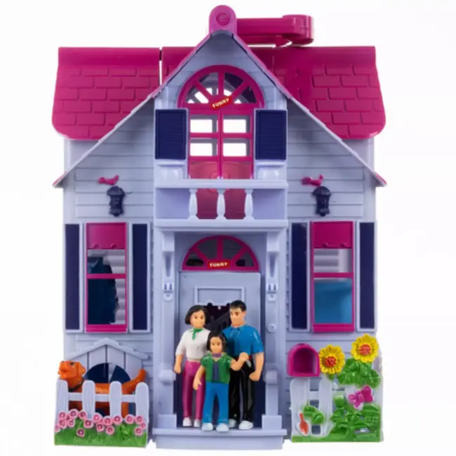 Ruhhy Kleurrijk Opvouwbaar poppenhuis met meubels – 6 kamers - draagbaar ontwerp