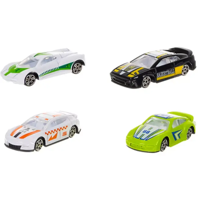 Ruhhy Set van 16 metalen raceauto’s voor kinderen – duurzame, kleurrijke autootjes in 1:64 schaal