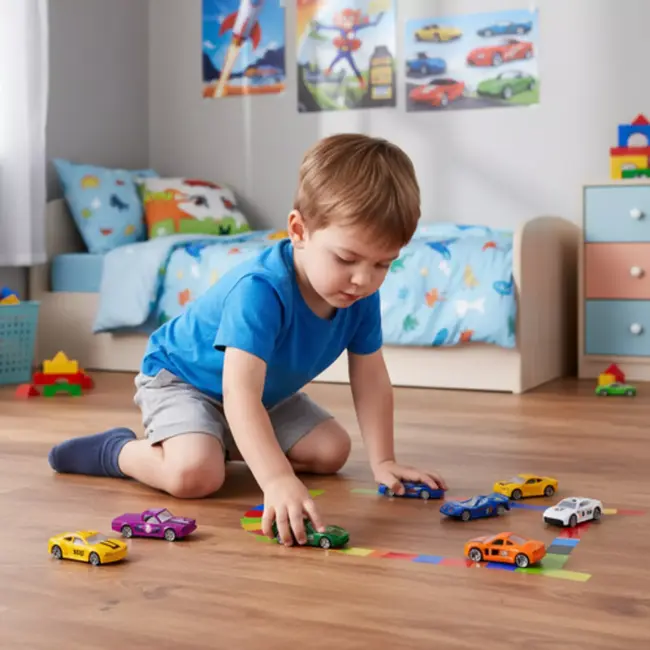 Ruhhy Set van 16 metalen raceauto’s voor kinderen – duurzame, kleurrijke autootjes in 1:64 schaal