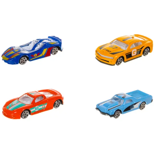 Ruhhy Set van 16 metalen raceauto’s voor kinderen – duurzame, kleurrijke autootjes in 1:64 schaal