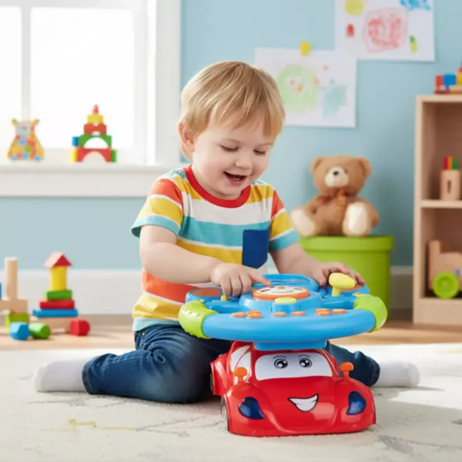 Ruhhy Interactief stuurwiel voor kinderen (3+ jaar) – met muziek, licht, geluid en projector