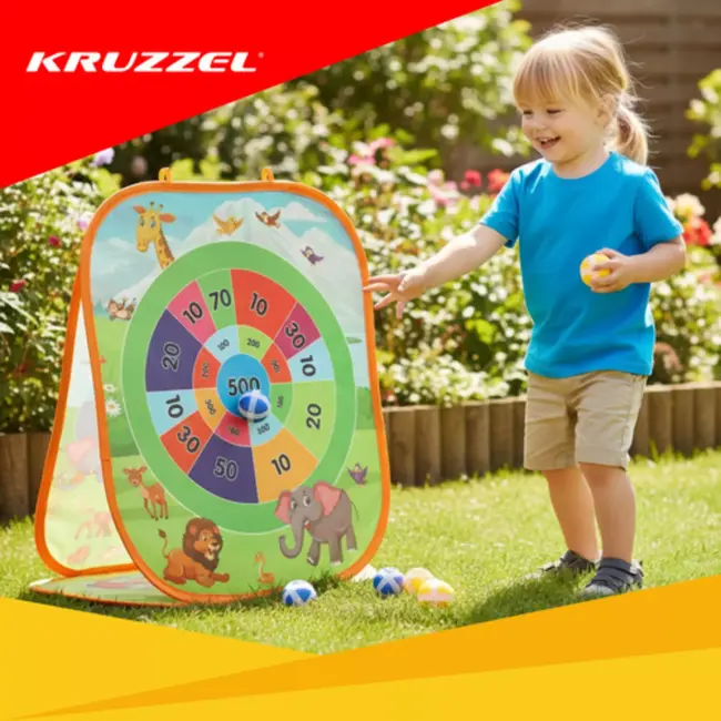 Kruzzel “Ball Throw” werpspel – educatief 3-in-1 spel voor kinderen en familie