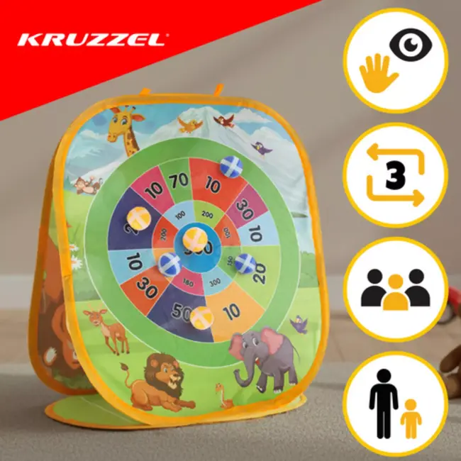Kruzzel “Ball Throw” werpspel – educatief 3-in-1 spel voor kinderen en familie