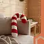 Ruhhy Zachte kerstdecoratie snoepstok – rood-wit kussen voor feestelijke sfeer thuis