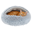 Purlov Zacht grijs comfortabel pluche katten/Hondenmand - 44 x 38 cm