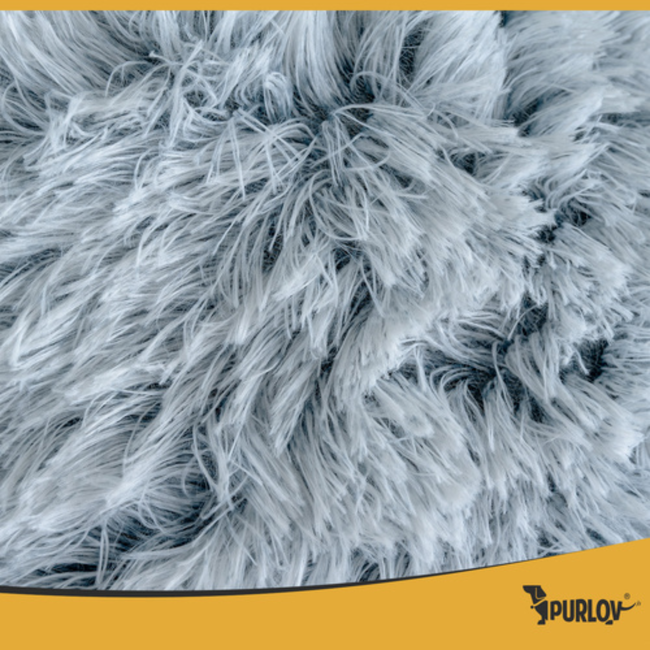 Purlov Zacht grijs comfortabel pluche katten/Hondenmand - 44 x 38 cm