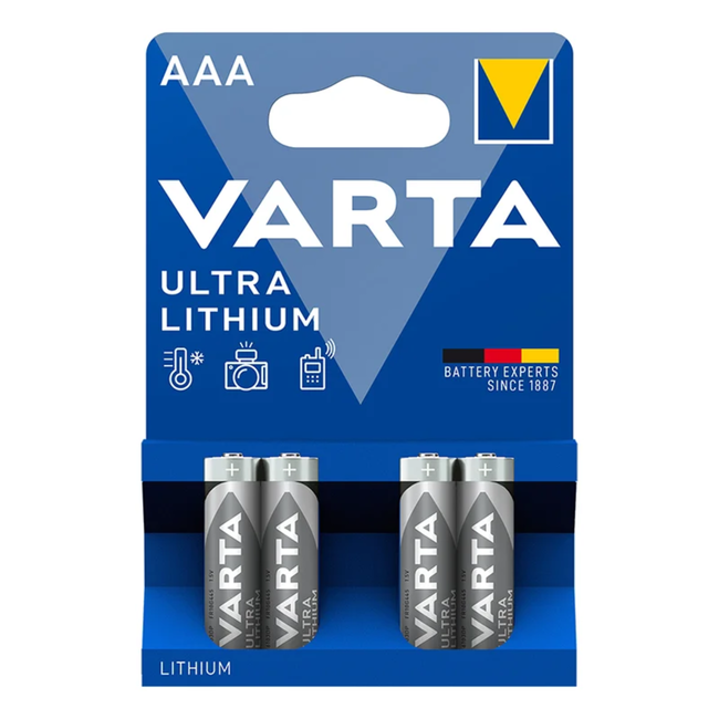 Varta Ultra Lithium potlood batterijen - AAA - 4 stuks