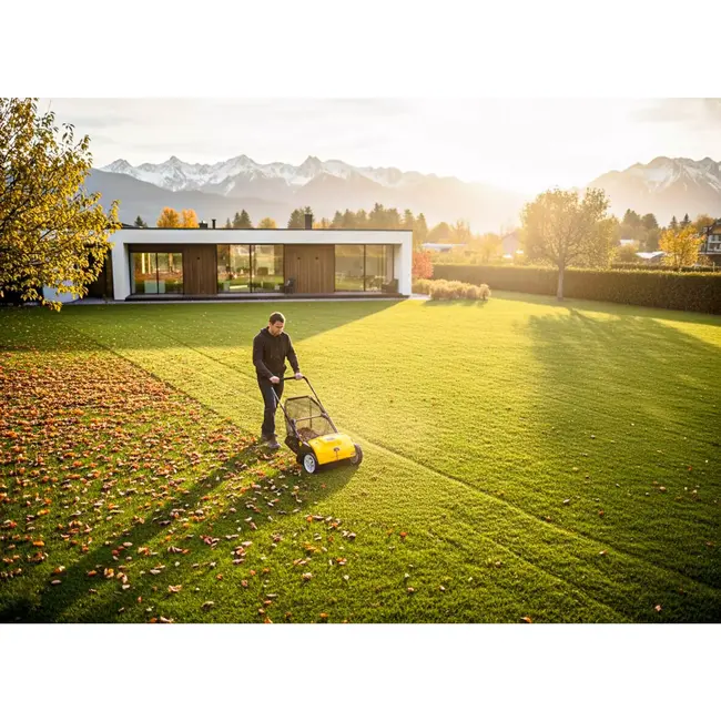 GEKO Handmatige bladveger 53 cm met verstelbare werkhoogte en opvangbak voor gazon en terras