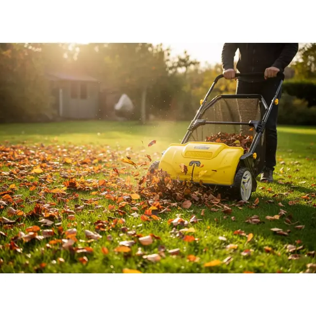 GEKO Handmatige bladveger 53 cm met verstelbare werkhoogte en opvangbak voor gazon en terras