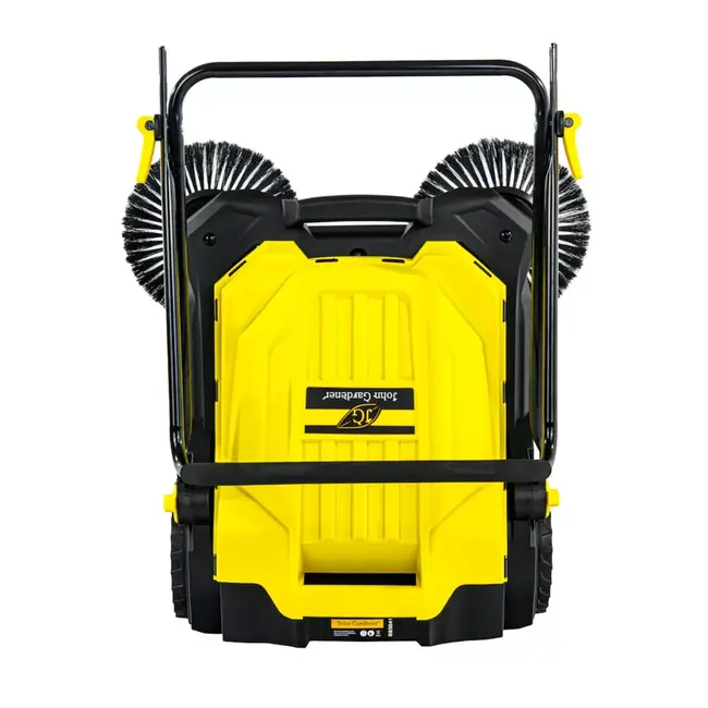 GEKO Handmatige bestratingsveger 65.5 cm met dubbele borstels en opvangbak voor harde ondergronden