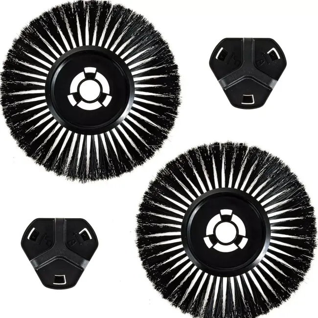 GEKO Handmatige bestratingsveger 65.5 cm met dubbele borstels en opvangbak voor harde ondergronden