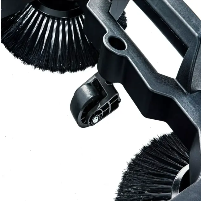 GEKO Handmatige bestratingsveger 65.5 cm met dubbele borstels en opvangbak voor harde ondergronden