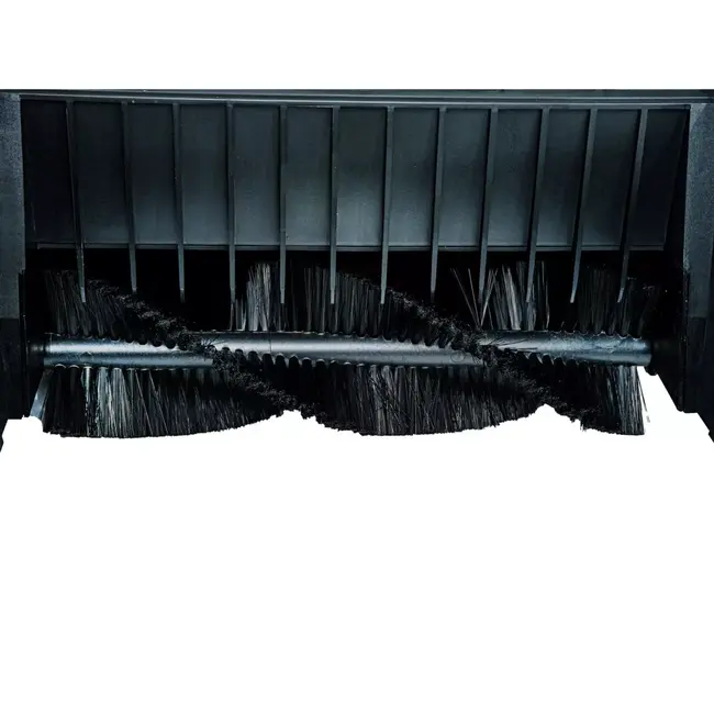 GEKO Handmatige bestratingsveger 65.5 cm met dubbele borstels en opvangbak voor harde ondergronden