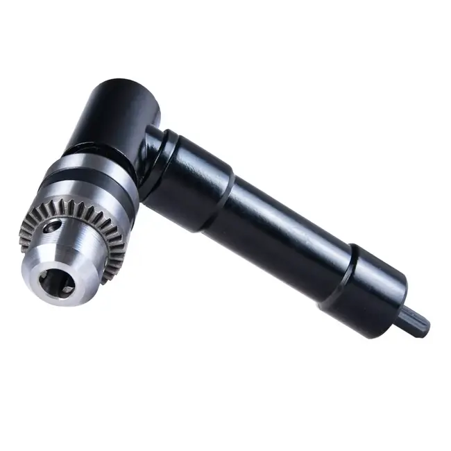 GEKO Compacte 90 graden hoekbooradapter voor 1–10 mm boren met stevige boorkop en sleutel