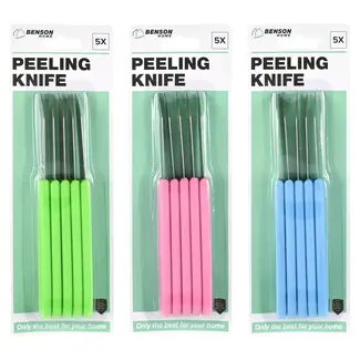 Benson Set van 5 schilmesjes - RVS - Kleurrijke handvatten